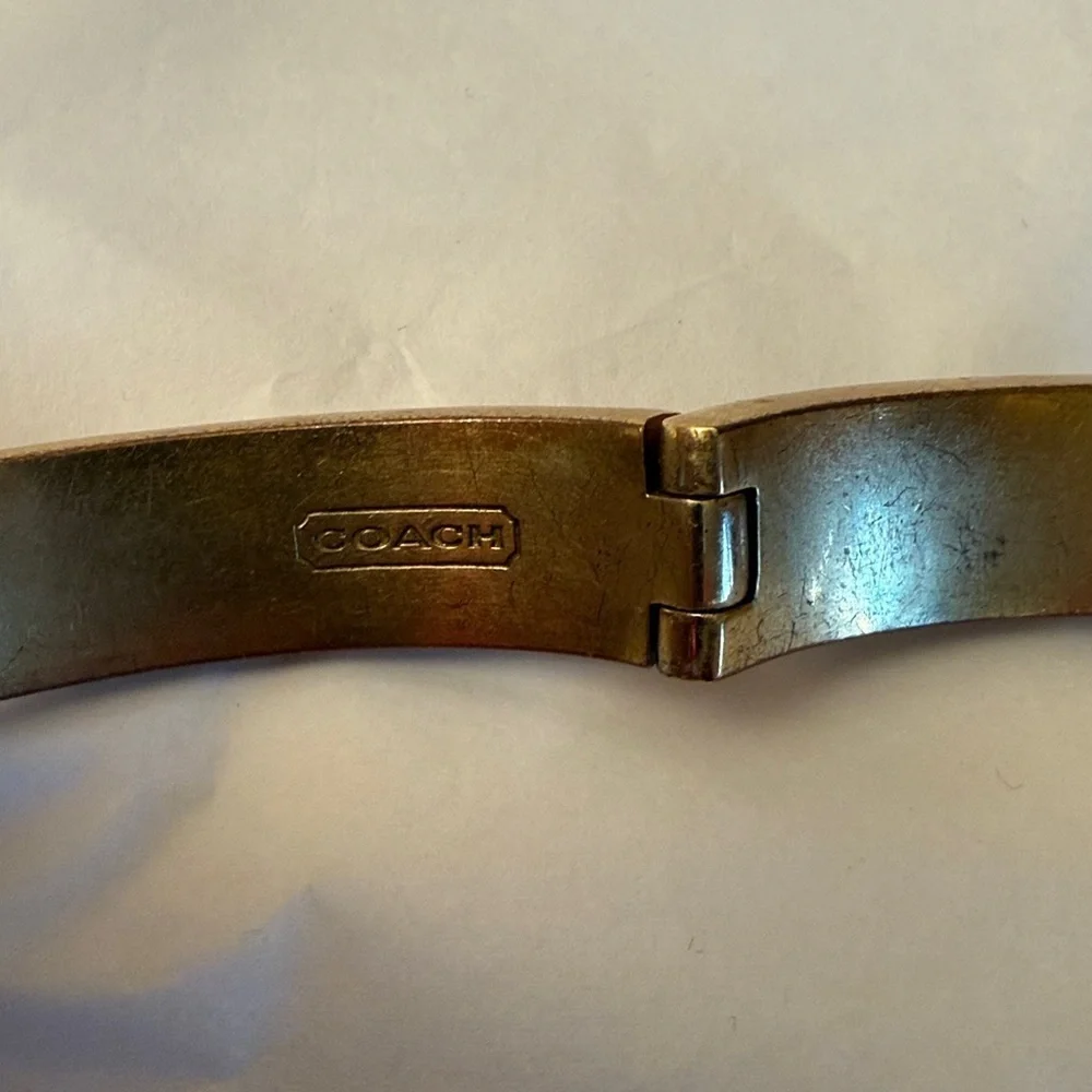 Vintage Coach Gold clasp Bracelet with Black and Clear rhinestones